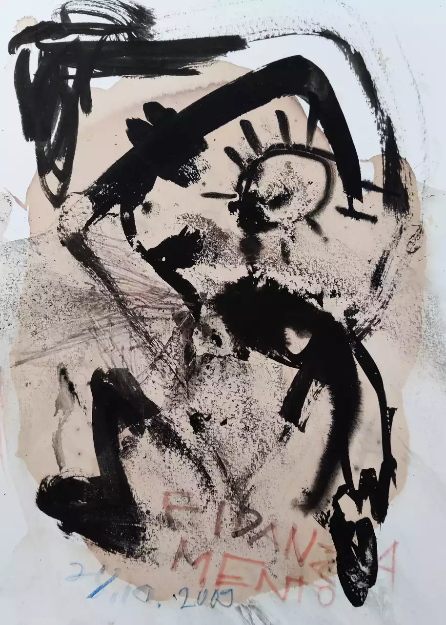 Mazzano brush drawing 4 by Merita Koskimies