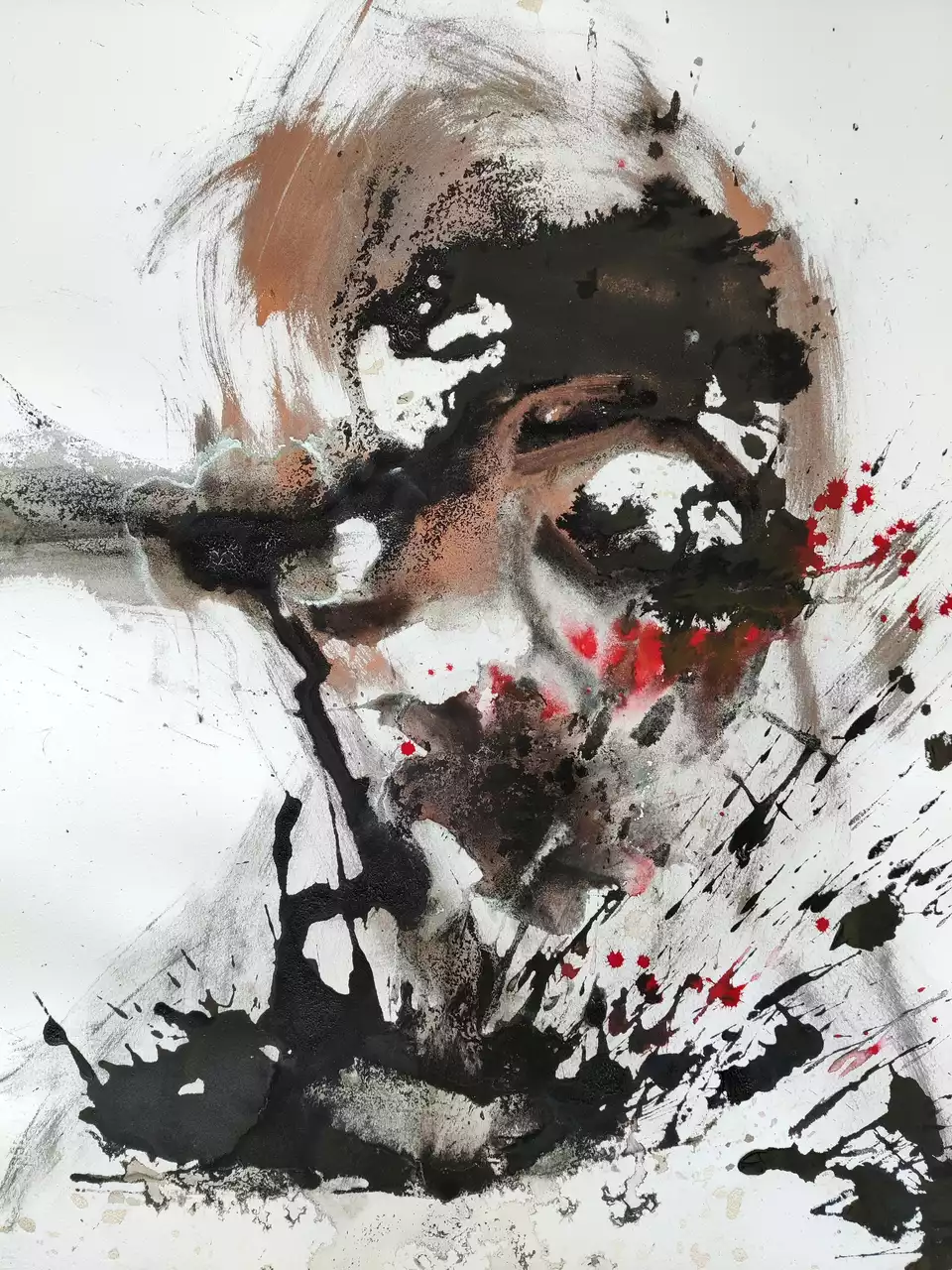 Metallic face I by Merita Koskimies